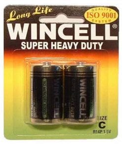 Wincell Super Heavy Duty C Size Carded 2Pk Battery