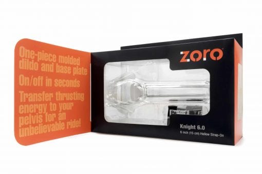 Zoro Knight 6in Hollow Shaft Clear Strap On - Image 7