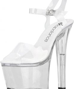 Clear Platform Sandal With Quick Release Strap 7in Heel