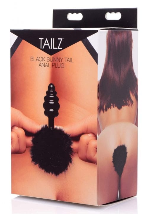 Black Bunny Tail Anal Plug - Image 3
