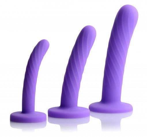 Tri-Play 3 Pc Purple Silicone Dildo Set