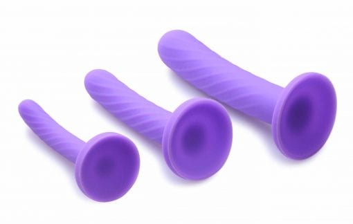 Tri-Play 3 Pc Purple Silicone Dildo Set - Image 3