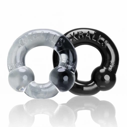 Ultraballs 2 Pk Cockring Black And Clear