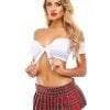 Sexy School Girl Tie Top White