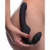 Slim Rider Ribbed Vibrating Silicone Strapless Strap On - Image 6