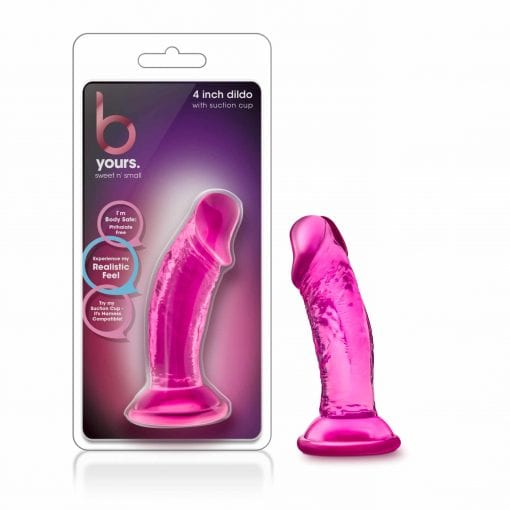 B Yours Sweet N Small Dildo with Suction Cup 4in Pink