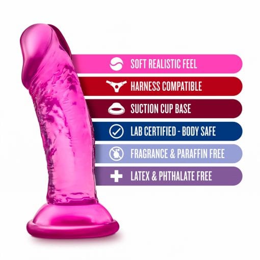 B Yours Sweet N Small Dildo with Suction Cup 4in Pink - Image 7