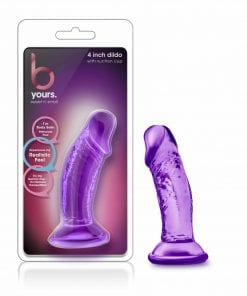 B Yours Sweet N Small  Dildo with Suction Cup 4in Purple