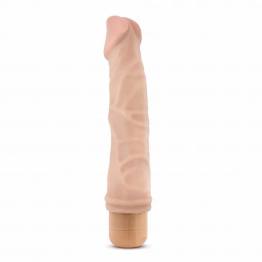 Dr Skin Cock Vibe 6 8.5in Vibrating Cock Beige - Image 3