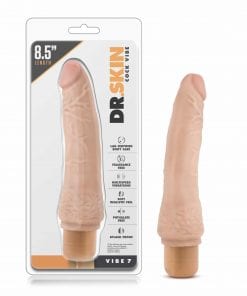 Dr Skin Cock Vibe 7 8.5in Vibrating Cock Beige