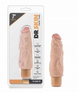 Dr Skin Cock Vibe 9 7.5in Vibrating Cock Beige