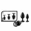Luxe Bling Plugs Training Kit Black With Clear Gems