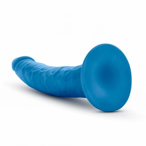 Neo Elite 7.5in Silicone Dual Density Cock Neon Blue - Image 5