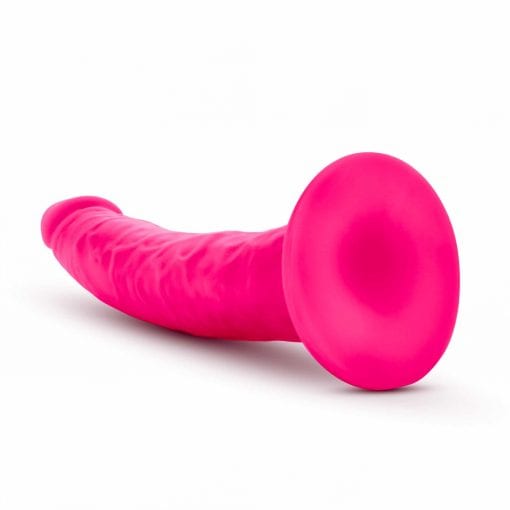 Neo Elite 7.5in Silicone Dual Density Cock Neon Pink - Image 5