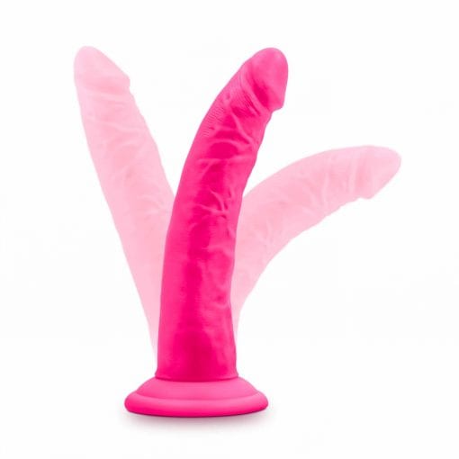 Neo Elite 7.5in Silicone Dual Density Cock Neon Pink - Image 6