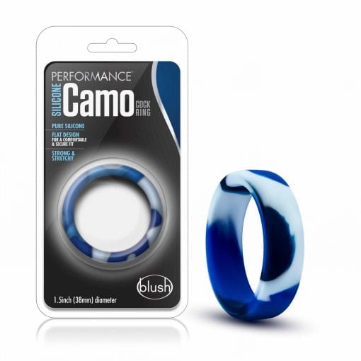 Performance Silicone Camo Cock Ring Blue Camoflauge