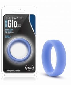 Performance Silicone Glo Cock Ring Blue Glow