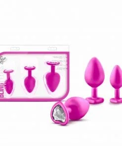 Luxe Bling Plugs Training Kit Pink With White Gems