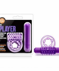 Play With Me The Player Vibrating Double Strap Cock Ring Purple