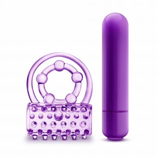 Play With Me The Player Vibrating Double Strap Cock Ring Purple - Image 3