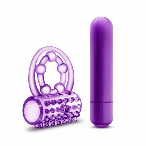 Play With Me The Player Vibrating Double Strap Cock Ring Purple - Image 5