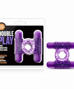 Play With Me Double Play Dual Vibrating Cock Ring Purple