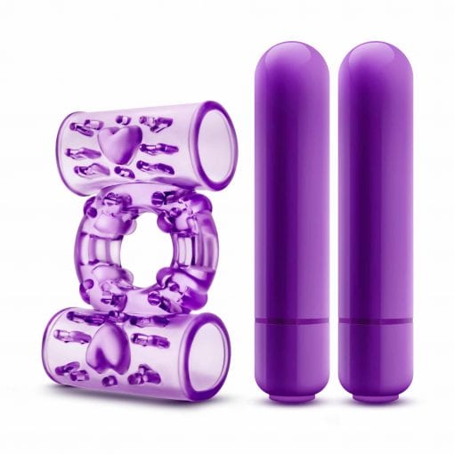 Play With Me Double Play Dual Vibrating Cock Ring Purple - Image 4
