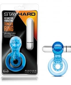 Stay Hard 10 Function Vibrating Tongue Ring Blue