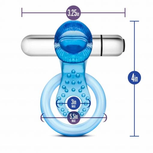 Stay Hard 10 Function Vibrating Tongue Ring Blue - Image 5