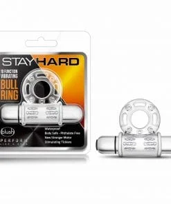 Stay Hard 10 Function Vibrating Mega Bull Ring Clear
