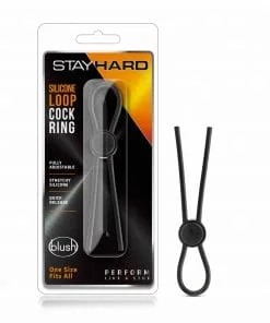 Stay Hard Silicone Loop Cock Ring Black