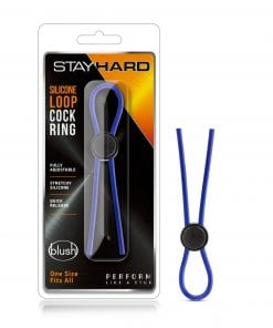 Stay Hard Silicone Loop Cock Ring Blue