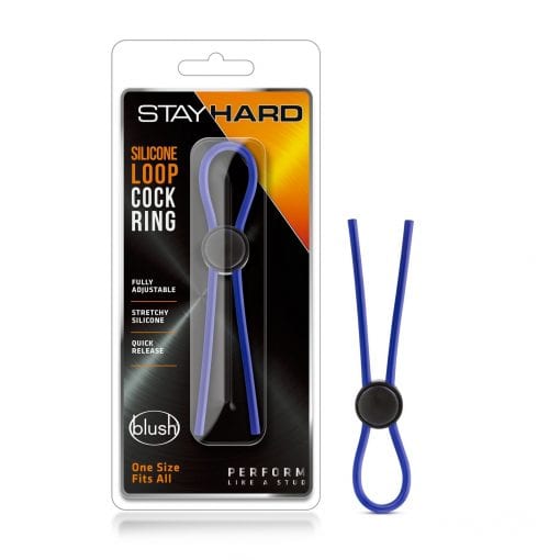 Stay Hard Silicone Loop Cock Ring Blue