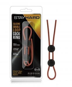 Stay Hard Silicone Double Loop Cock Ring Red