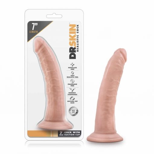 Dr Skin 7in Cock With Suction Cup Vanilla
