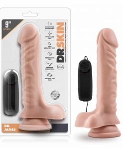 Dr Skin Dr James 9in Vibrating Cock with Suction Cup Vanilla