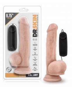 Dr Skin Dr Jay 8.75in Vibrating Cock with Suction Cup Vanilla