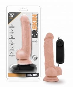 Dr Skin Dr Tim 7.5in Vibrating Cock with Suction Cup Vanilla