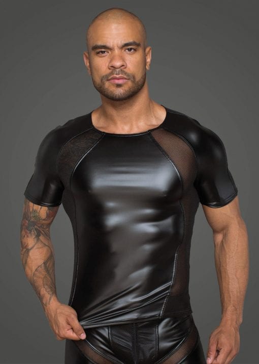 Power Wetlook Men T-shirt With 3D Net