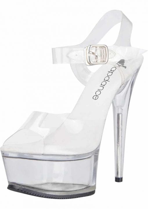 Clear Platform Sandal With Quick Release Strap 6in Heel