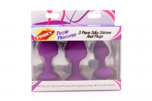 Purple Pleasures 3 Pc Silicone Anal Plugs - Image 2