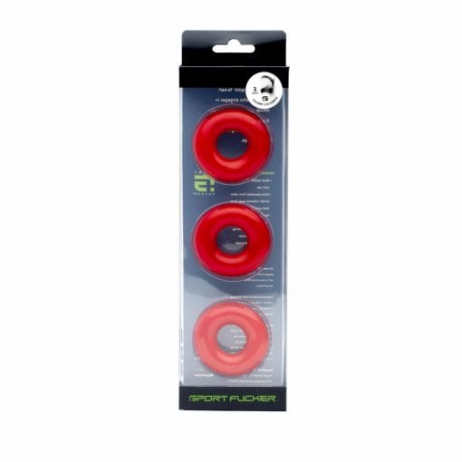 Sport Fucker Chubby Cockring 3 Pk Red - Image 2