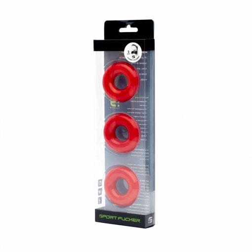 Sport Fucker Chubby Cockring 3 Pk Red - Image 3
