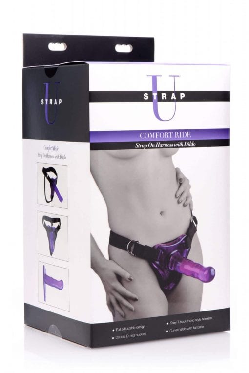 Comfort Ride Strap On Harness with Purple Dildo - Image 2