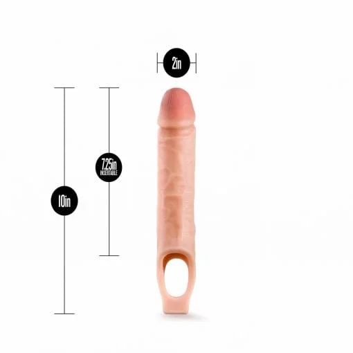 Performance 10in Cock Sheath Penis Extender Vanilla - Image 3