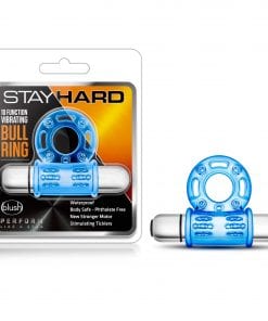 Stay Hard 10 Function Vibrating Bull Ring Blue