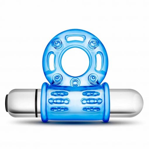 Stay Hard 10 Function Vibrating Bull Ring Blue - Image 2