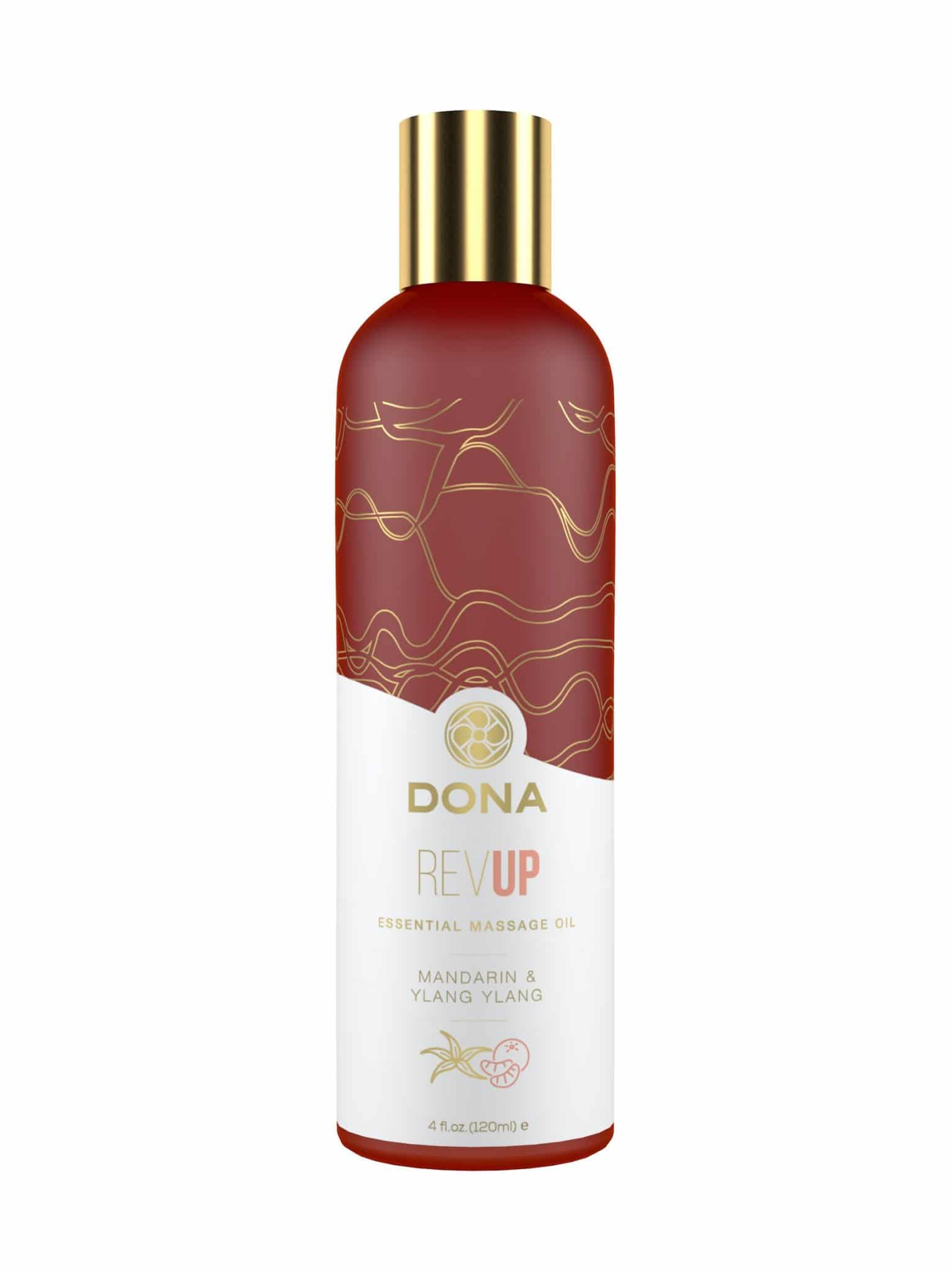 DONA Essential Massage Oil - Rev Up - Mandarin & Ylang Ylang - Massage 4 floz / 120 ml (T)