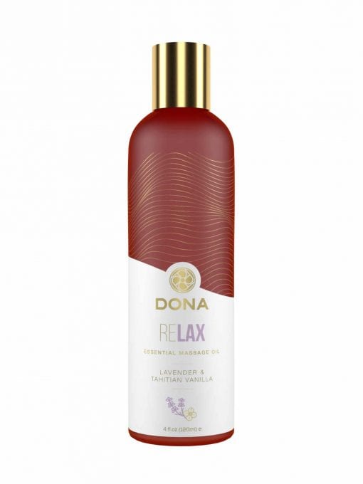DONA Essential Massage Oil - Relax - Lavender & Tahitian Vanilla - Massage 4 floz / 120 ml (T)