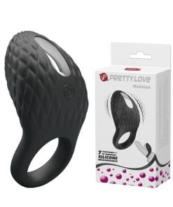 Vibrating Cock Ring "Heloise" Black 86mm x 46mm